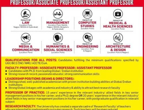 Symbiosis Institute of Business Management, Pune is looking for outstanding faculty members in the Assistant Professor Cadre